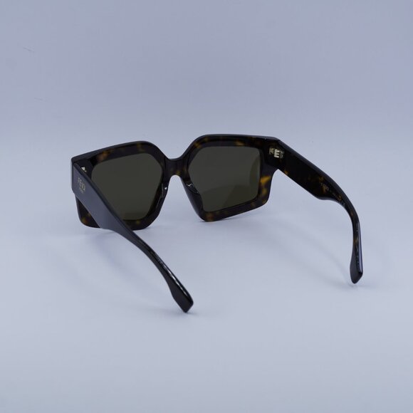 Fendi FE40162F 52E Sunglasses Dark Havana Geometric Frame, Brown Lenses - Picture 11 of 12